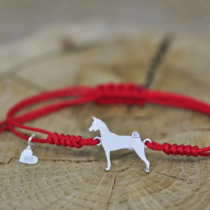 Basenji - bransoletka z psem, srebro 925