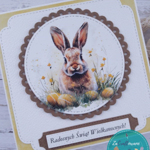 Kartka wielkanocna z zającem
