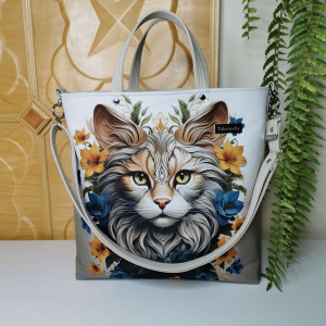 Torebka damska shopper bag torebka na ramię - kot
