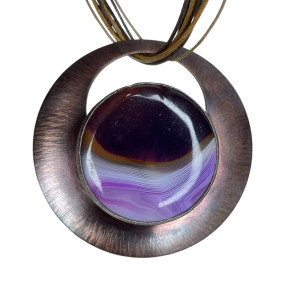 Agatowy naszyjnik z miedzi c1258