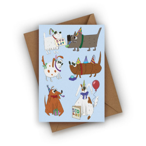 Kartka urodzinowa- Urodzinowe pieski