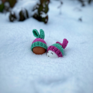 Czapeczki z uszami zająca na jajka wielkanocne - zestaw 2 szt.