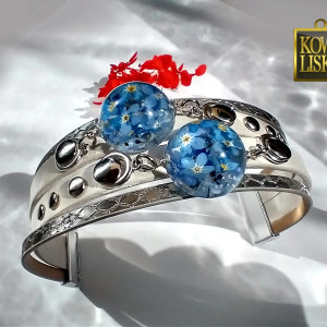 Niezapomniane - bransoleta z żywicy i rzemieni