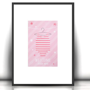 boho plakat A4, pastelowy plakat dla dziewczynki, małe plakaty, obrazek do pokoju dziewczynki, pudrowe plakaty do domu, nowoczesne plakaty na ścianę, welcome little girl poster