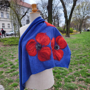 Chusta granatowa Merino Ruda Klara