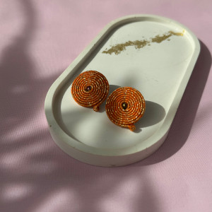 Kolczyki pomarańczowo-złote małe kółka