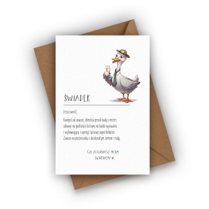 Kartka dla świadka- Czy zostaniesz moim świadkiem?