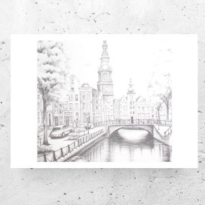 miasto plakat, biało czarny plakat A4, mały plakat z miastem, retro plakat z uliczką, podróże plakat, architektura plakat, ładne plakaty do domu, plakat do biura, plakat do salonu