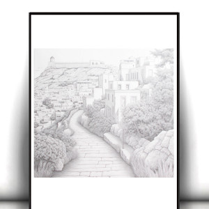 podróże plakaty A4, droga plakat, miasteczko plakat A4, biało czarne plakaty do domu, szare plakaty, plakaty w stylu vintage, retro plakat do sypialni, ładny plakat do biura, mały plakat