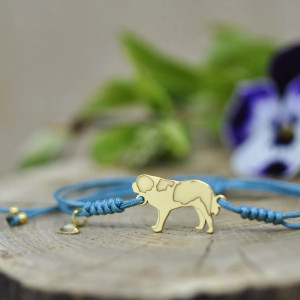 Bernardyn - bransoletka z psem, srebro 925 pozłacane