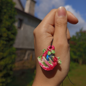 Naszyjnik małego smoka z labradorytem, idealny na prezent, magia fantasty