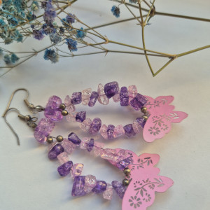 Kolczyki  fioletowe motyle