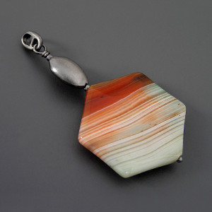 Kolory jesieni – wisior z agatem, srebro