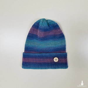 Kolorowa czapka przejściowa prążkowana beanie cienka 100% bawełna
