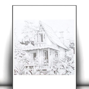 czarno białe plakaty A4, chatka plakat, biało czarny plakat z domkiem, dom plakat A4, skandynawskie plakaty, fajne plakaty do domu, rustykalne plakaty, plakat z architekturą, posters A4