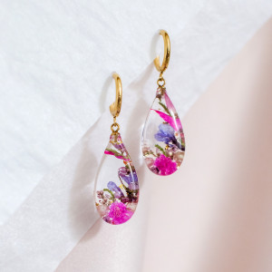 Kolczyki z kompozycją kwiatową