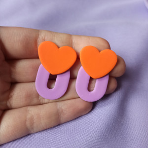 Kolczyki z gliny polimerowej serca