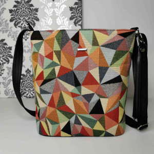 Torebka listonoszka żakard - wzór geometryczny 2