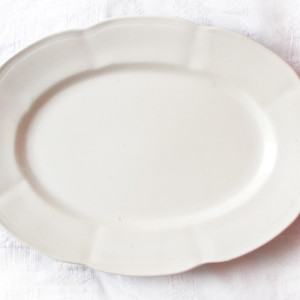 kremowy półmisek prl, Chodzież naczynia prl, retro półmisek ecru, rustykalne naczynia retro, Chodzież półmisek duży, retro talerze, prl salaterki chodzież, prl talerze chodziez