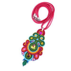 „Nattie” wisior sutasz kolorowy w stylu indyjskim z kryształkami