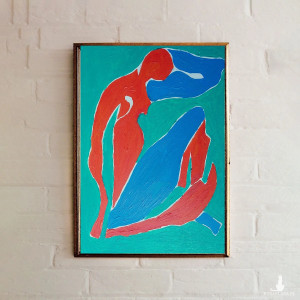 obraz ręcznie malowany akt kobiety naga dama ekspresjonizm