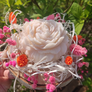 Dekoracyjna świeca z wosku sojowego z aromatem francuskiej wanilii