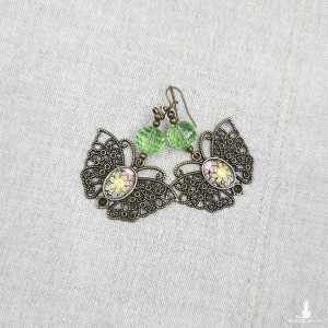 6733 urocze kolczyki w stylu vintage; motyle