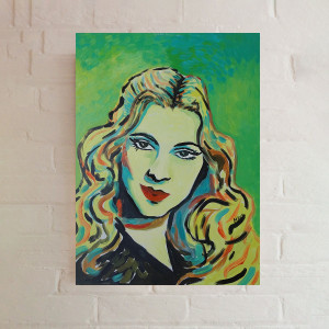 obraz ręcznie malowany joan fontaine