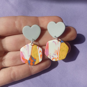 Kolczyki z gliny polimerowej miks wzorów