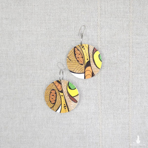 6745 kolorowe, niepowtarzalne, duże, dwustronne, bajkowe kolczyki