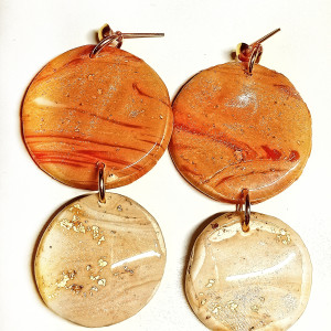 Kolczyki Jowisz & Wenus – Kosmiczne Rękodzieło z Glinki i Żywicy