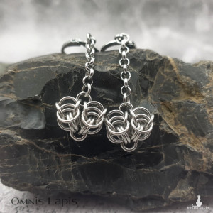 Kolczyki chainmaille - stalowe serca