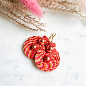 Kolczyki sutasz Swirl - pomarańczowe