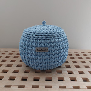 Koszyk baryłka z pokrywką błękit