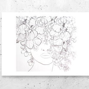 boho plakat A4, czarno biały plakat z dziewczyną, kobieta plakat, dziewczyna plakat, skandynawskie plakaty do domu, nowoczesne plakaty na ścianę, małe plakaty, boho posters A4, ładne plakaty