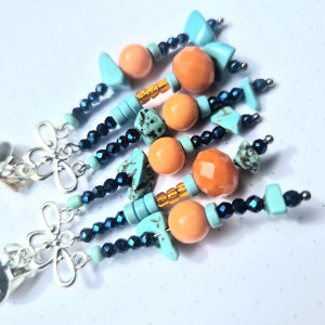 Klipsy niebiesko-pomarańczowe