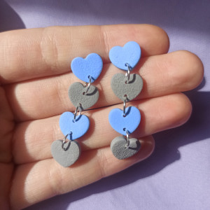 Kolczyki z gliny polimerowej serduszka