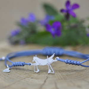 Agility - bransoletka z psem, srebro 925