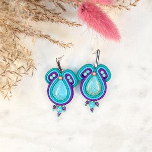 FREEDOM MIDI - ŚREDNIE KOLCZYKI SUTASZ - TURKUSOWE