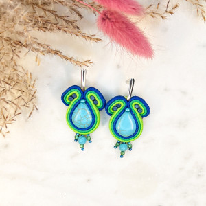 FREEDOM MIDI - ŚREDNIE KOLCZYKI SUTASZ - ZIELONE