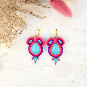 FREEDOM MIDI - ŚREDNIE KOLCZYKI SUTASZ - RÓŻOWE