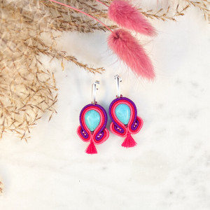 FREEDOM MINI - MAŁE KOLCZYKI SUTASZ - RÓŻOWE