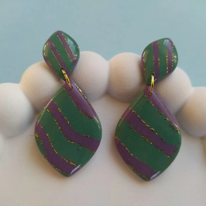 "Iris I"- kolczyki z gliny polimerowej.