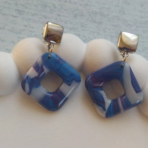 "Antare I"- kolczyki z gliny polimerowej.