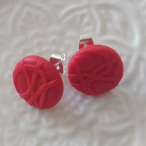 "Dropsy" no.1 - kolczyki (sztyfty) z gliny polimerowej.