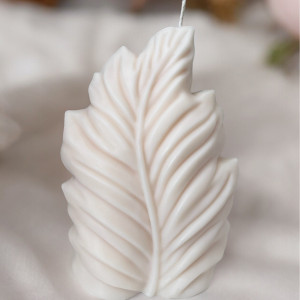 Świeca sojowa duży liść dekoracja handmade home