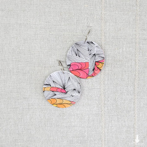 6755 kolorowe, niepowtarzalne, duże, dwustronne, bajkowe kolczyki