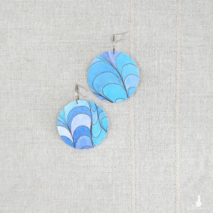 6762 niebieskie, niepowtarzalne, duże, dwustronne kolczyki