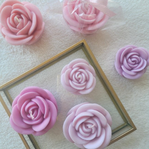 Świeca sojowa-mala róża  podziękowania- śluby, komunia, chrzciny, urodziny, rocznicę, wieczory panieńskie