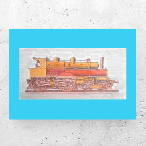 vintage plakaty A4, retro plakat A4, lokomotywa plakat 21x30, obrazek z lokomotywą, plakat z lokomotywą, dekoracje w stylu vintage, plakaty do loftu, pociąg plakat retro